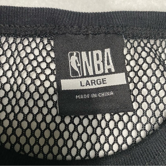 NBA Black Cropped Mesh Cotton  Long Sleeve Top Size Large #1323 - Picture 6 of 9